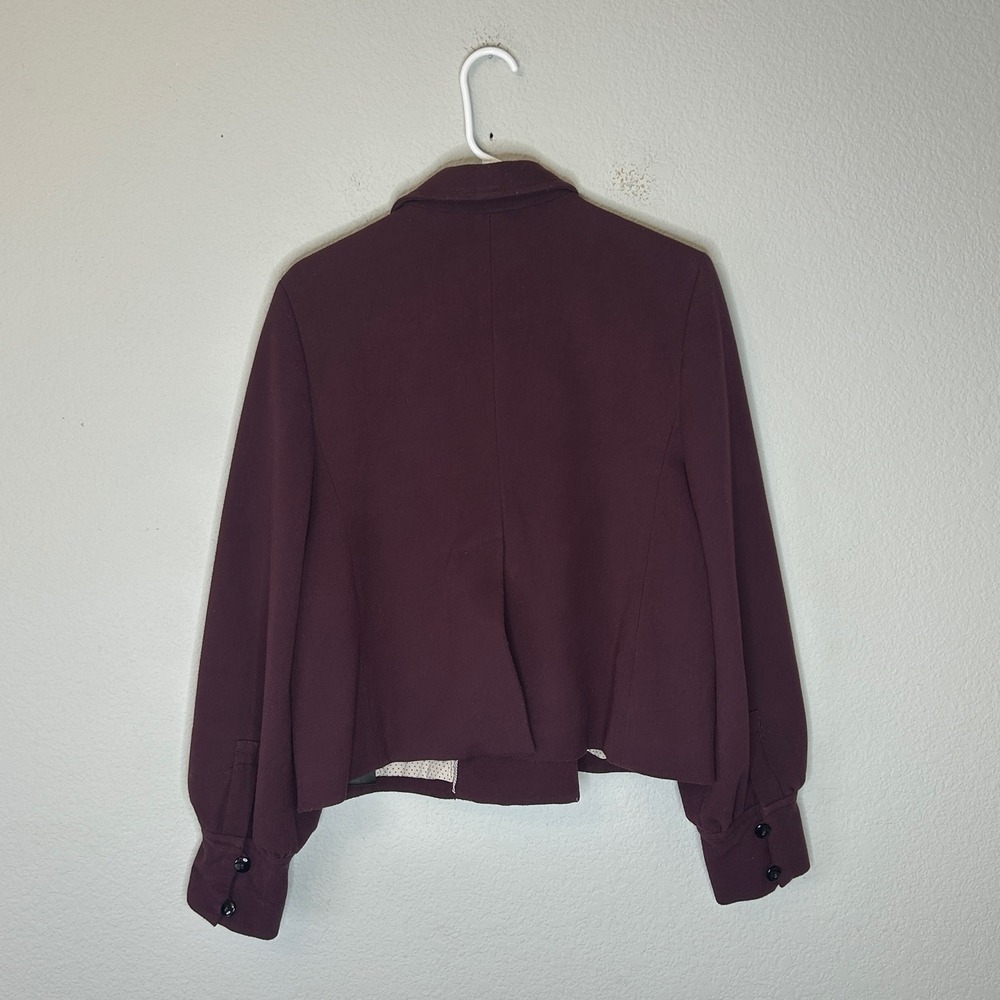 Cartonnier for Anthropologie Plum Balloon Sleeve Studio Blazer Jacket Size L - Picture 2 of 16